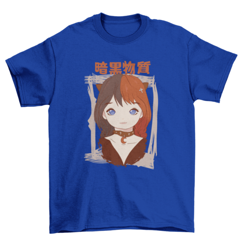 Cute goth girl anime t-shirt design