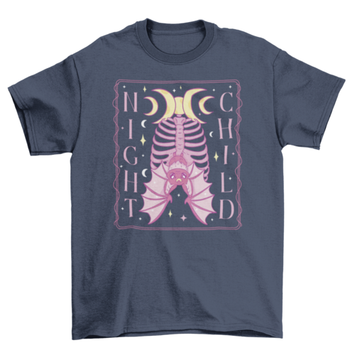 Night child bat witch t-shirt