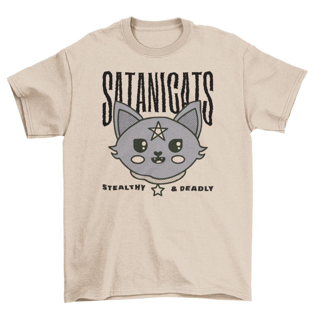 Satanic cat modern witch t-shirt