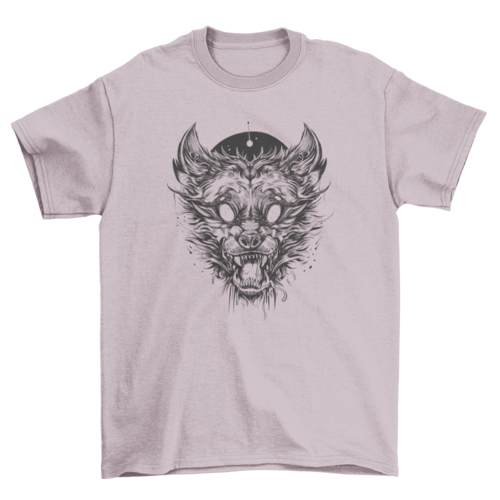 White eyes wolf creature t-shirt
