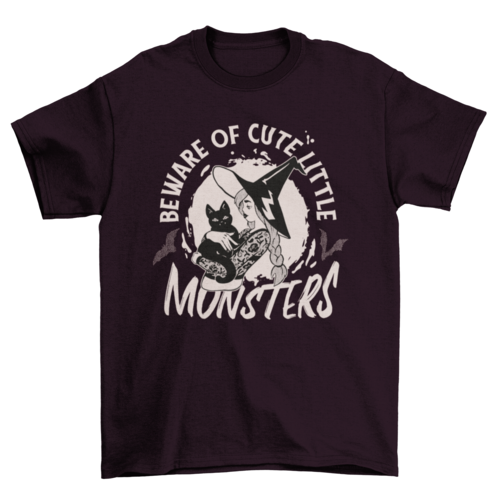 Black cat modern witch t-shirt