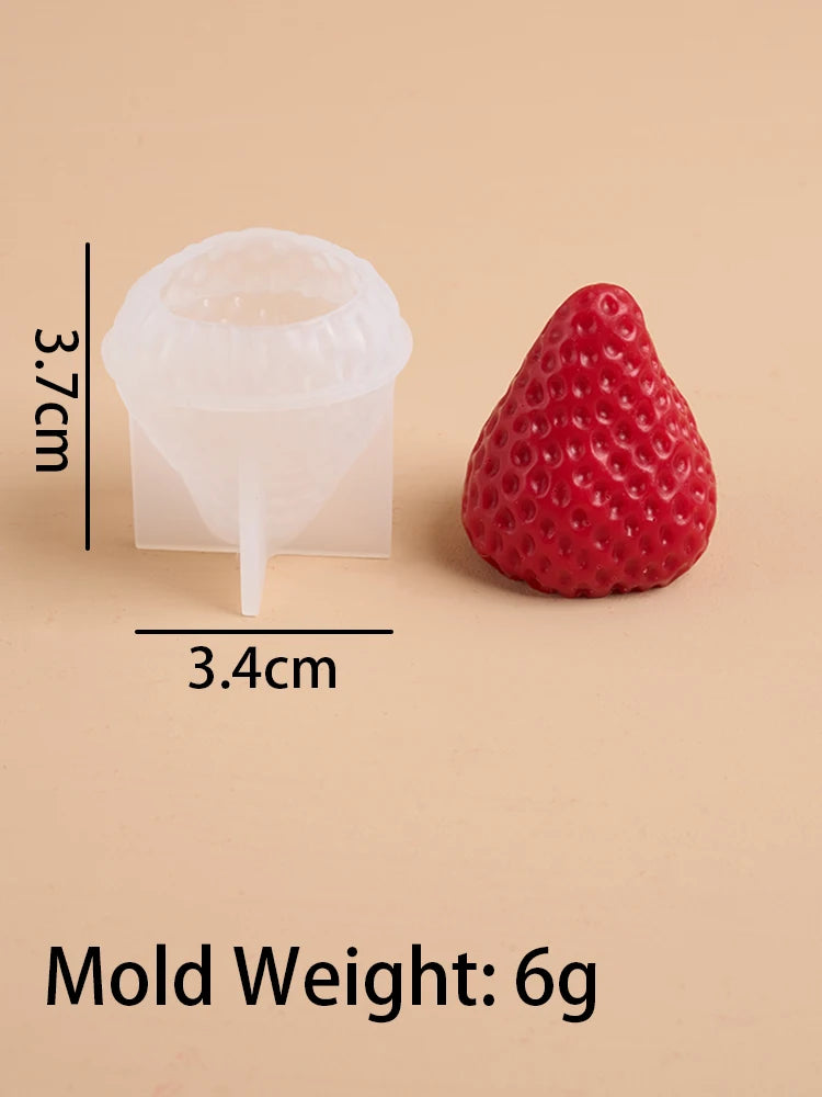 3D Strawberry Aromatherapy Candle Silicone Mold For DIY Handmade Romantic Scented Valentines Day Gift And Home Decor