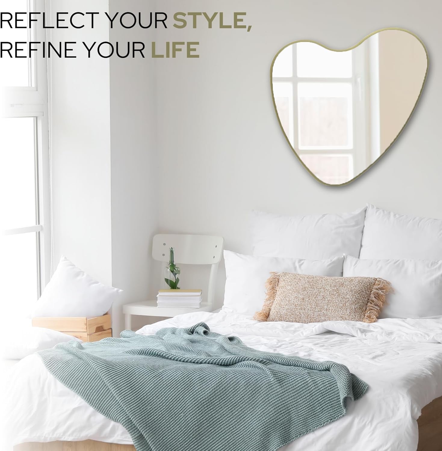 Elegant Irregular Heart Wall Mirror with Hand-Drawn Shape and