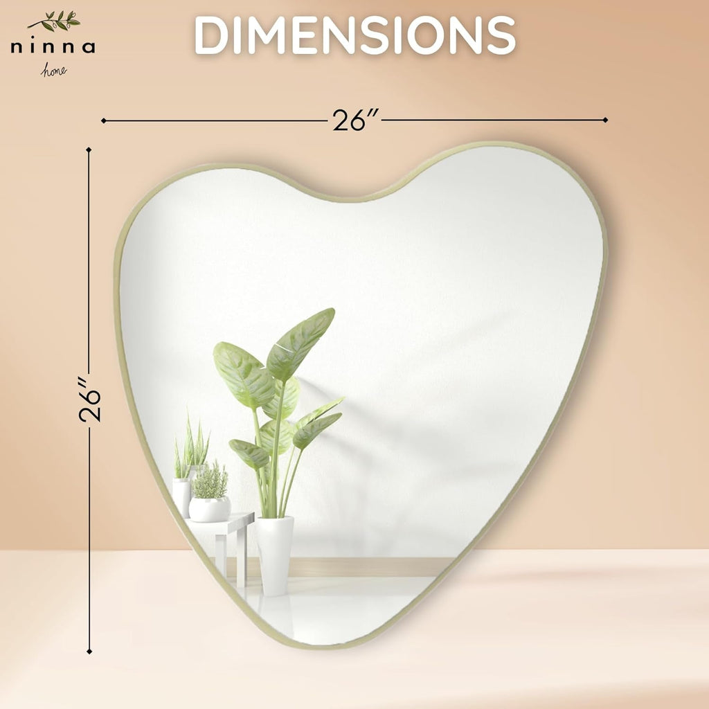 Elegant Irregular Heart Wall Mirror with Hand-Drawn Shape and