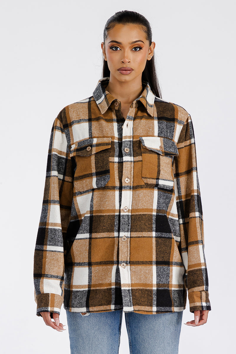 Boyfriend Oversized Soft Flannel Shacket FL503
