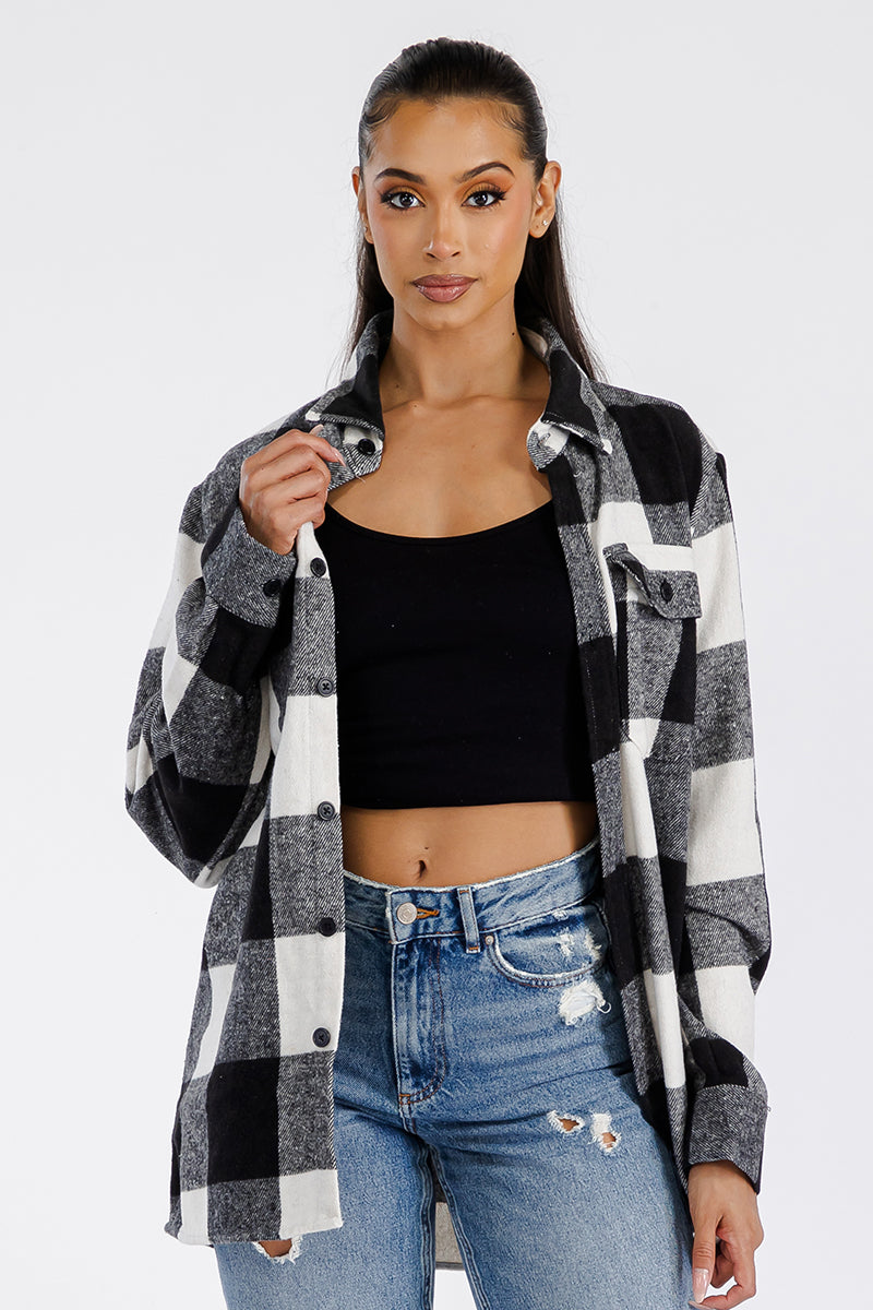 Boyfriend Oversized Soft Flannel Shacket FL503