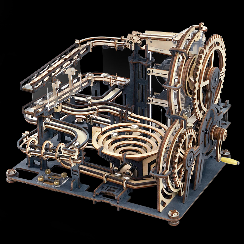 Marble Night City DIY Wooden Model Building Block Kits Assembly Toy