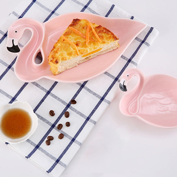 Flamingo Shaped Ceramic Plate
