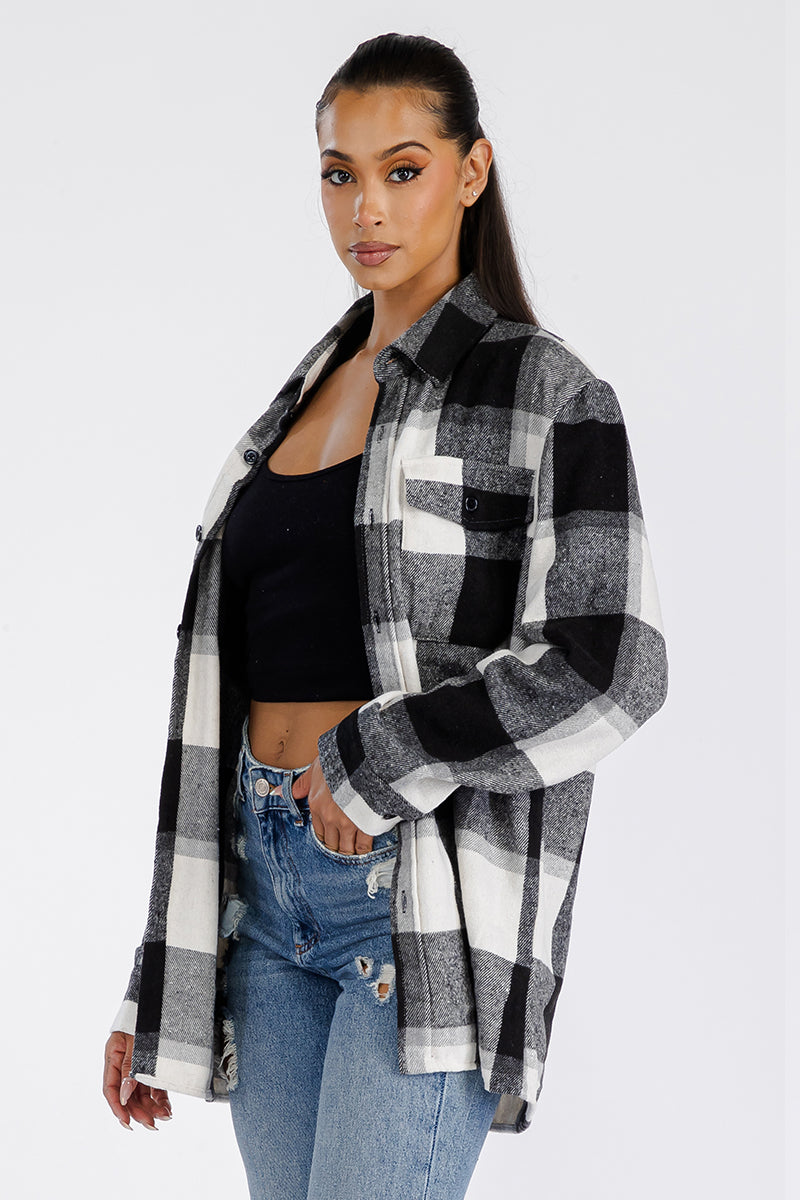 Boyfriend Oversized Soft Flannel Shacket FL501