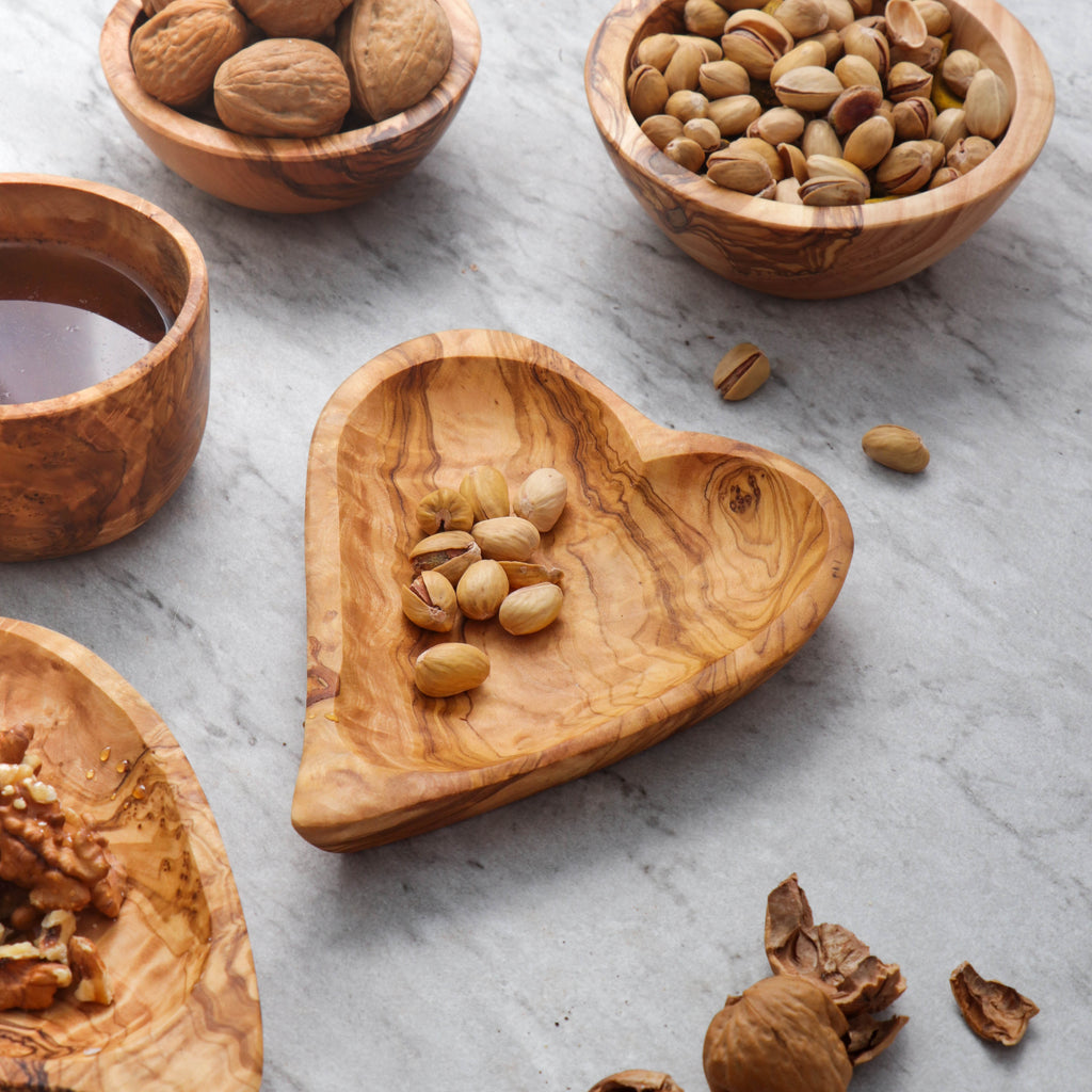 Heart‑Shaped Olive Wood Dish