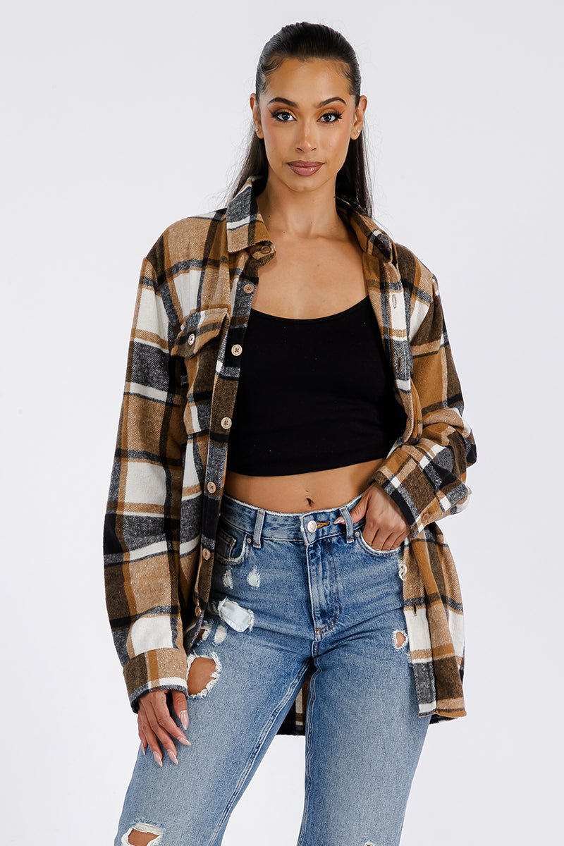 Boyfriend Oversized Soft Flannel Shacket FL503