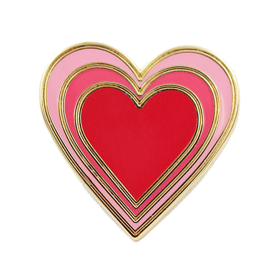 Radiant Heart Goth Enamel Pin For Dark Lovers, 1.5 Inch Gold And Black Art Deco Limited First Edition 001 Of 100
