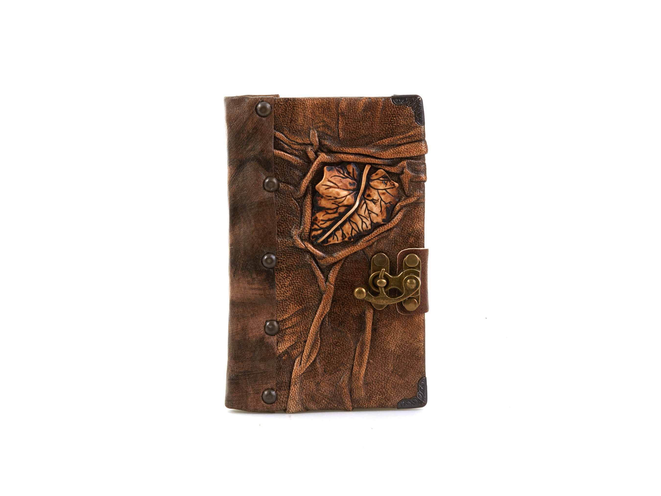 Leaf Design Genuine Craft Leather Journal Diary Notebook