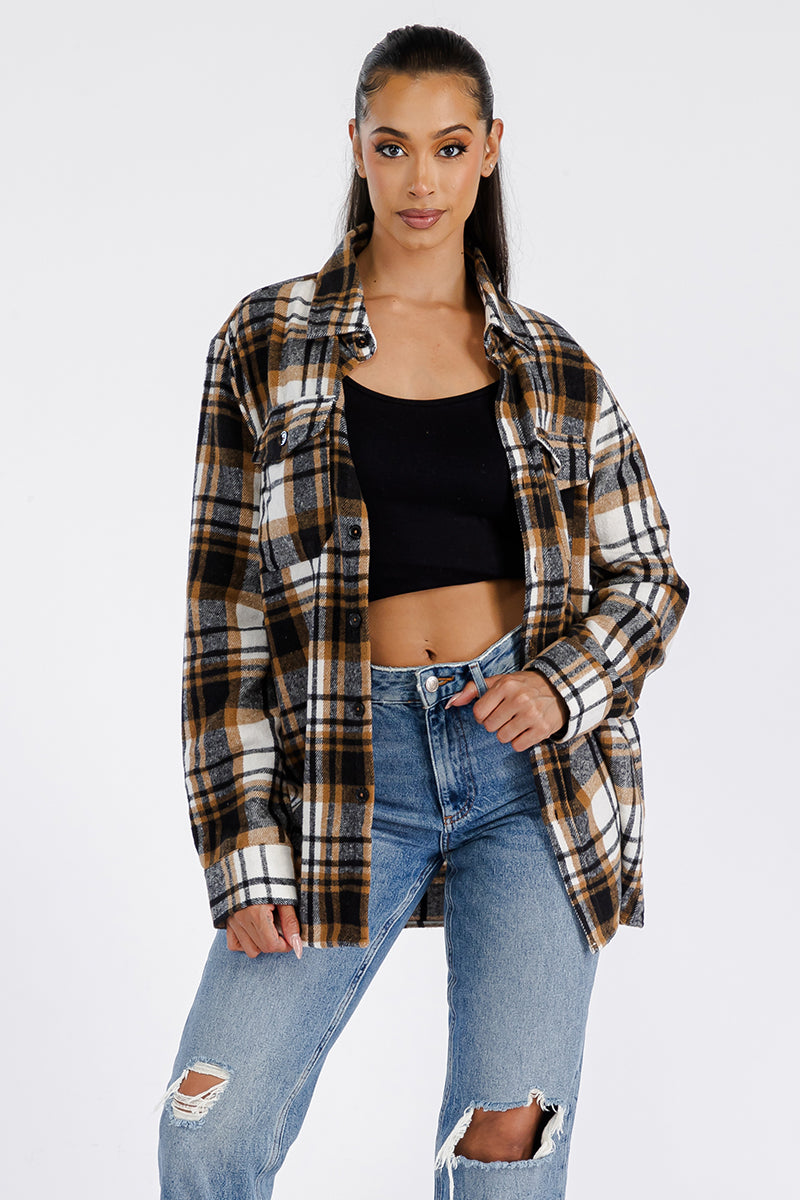 Boyfriend Oversized Soft Flannel Shacket FL506