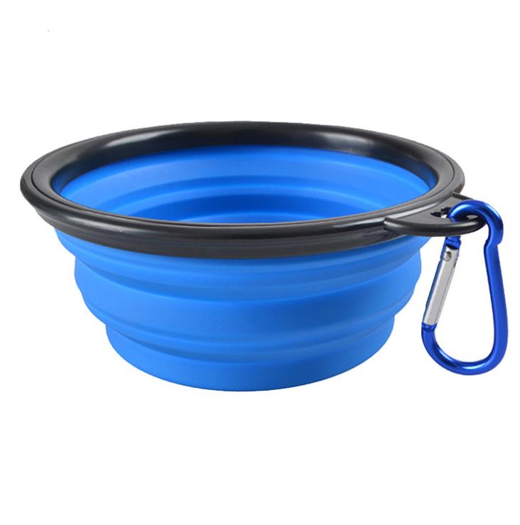 Collapsible Silicone Travel Pet Bowl 1000ml Ultra Portable Durable Midnight Gothic For Dogs And Cats On The Go
