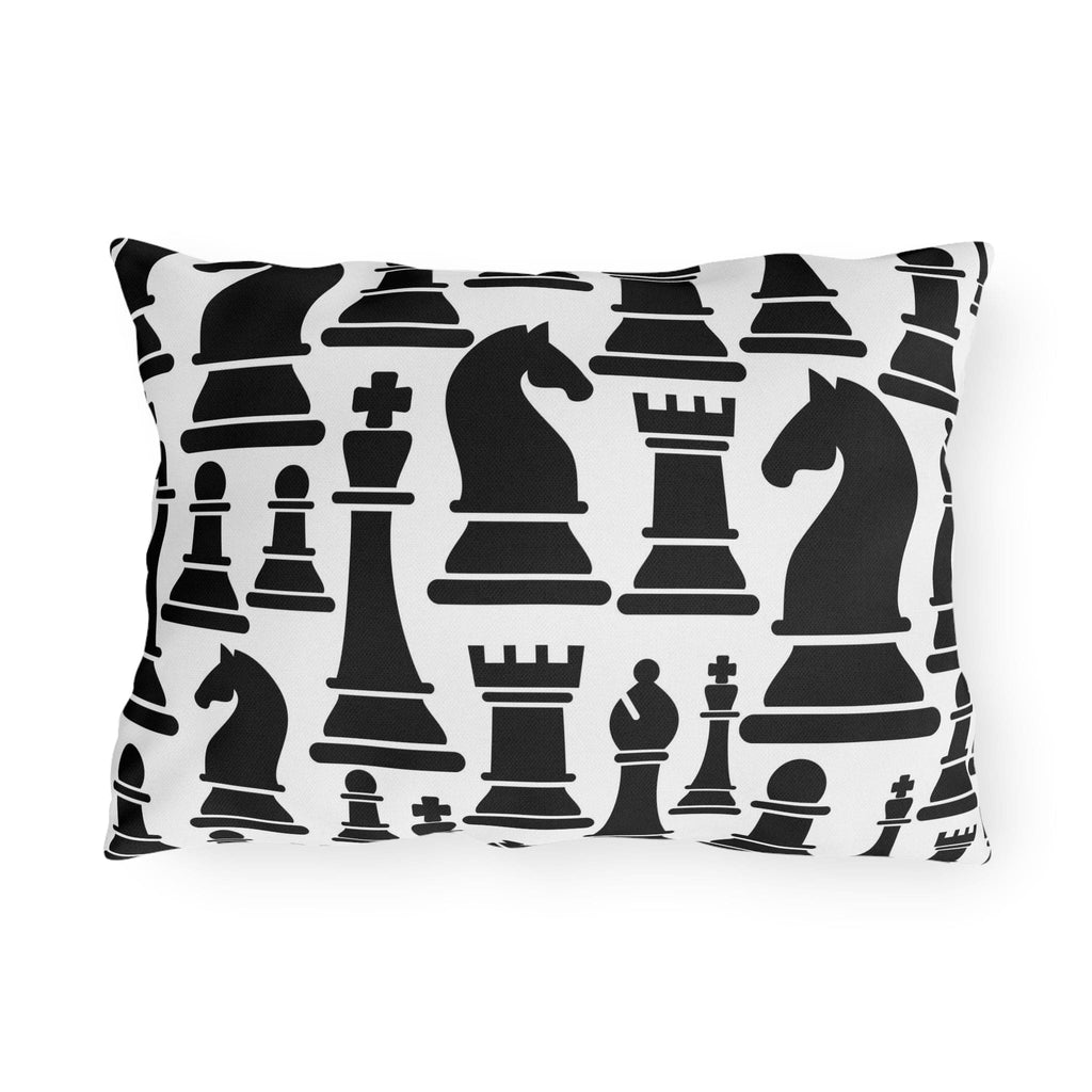 Indoor Outdoor Pillow Mystic Gothic With Black And White Chess Pattern For Creative Outdoor Decor Enthusiasts