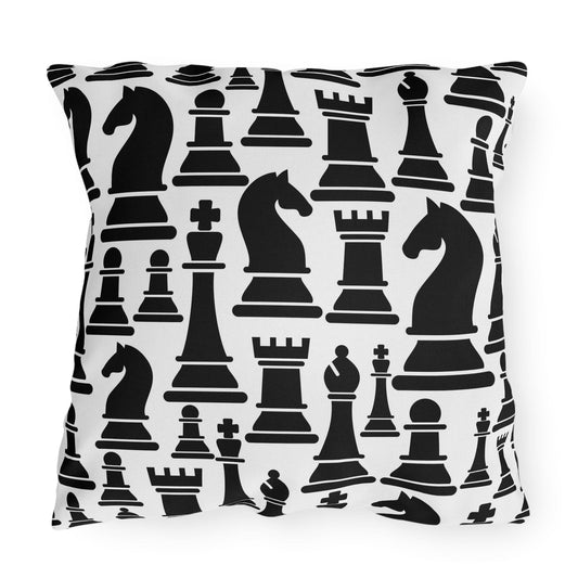 Indoor Outdoor Pillow Mystic Gothic With Black And White Chess Pattern For Creative Outdoor Decor Enthusiasts