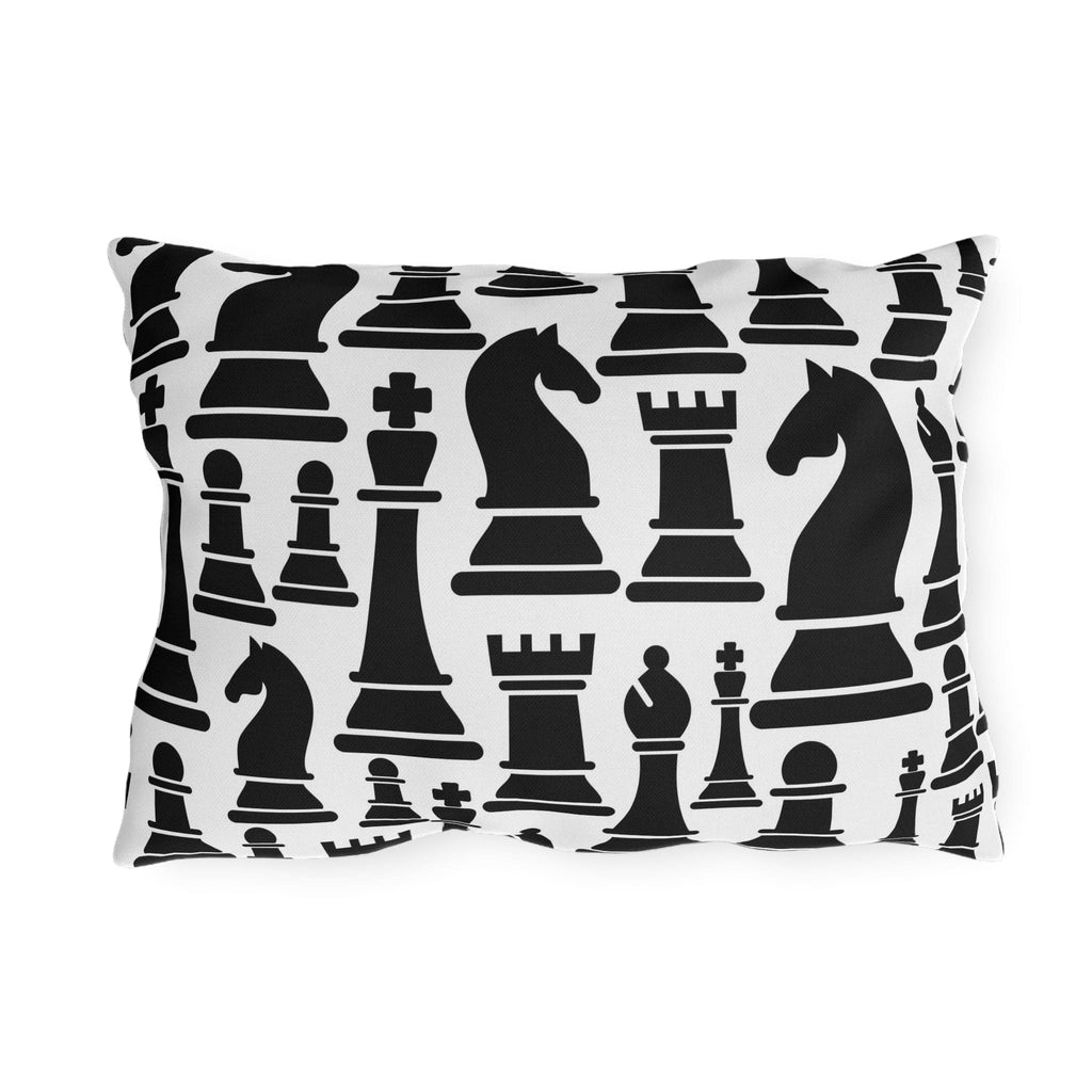 Indoor Outdoor Pillow Mystic Gothic With Black And White Chess Pattern For Creative Outdoor Decor Enthusiasts