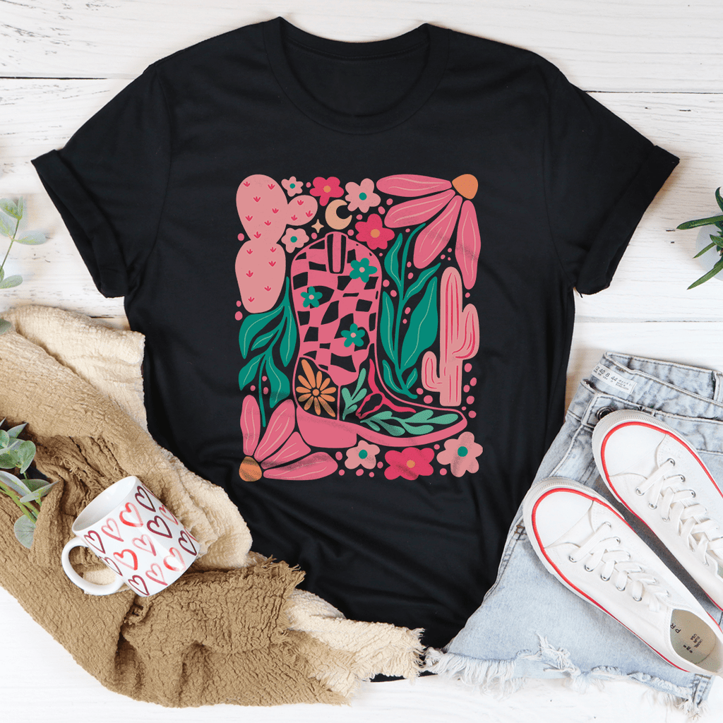 Floral Cowboy Boot Tee
