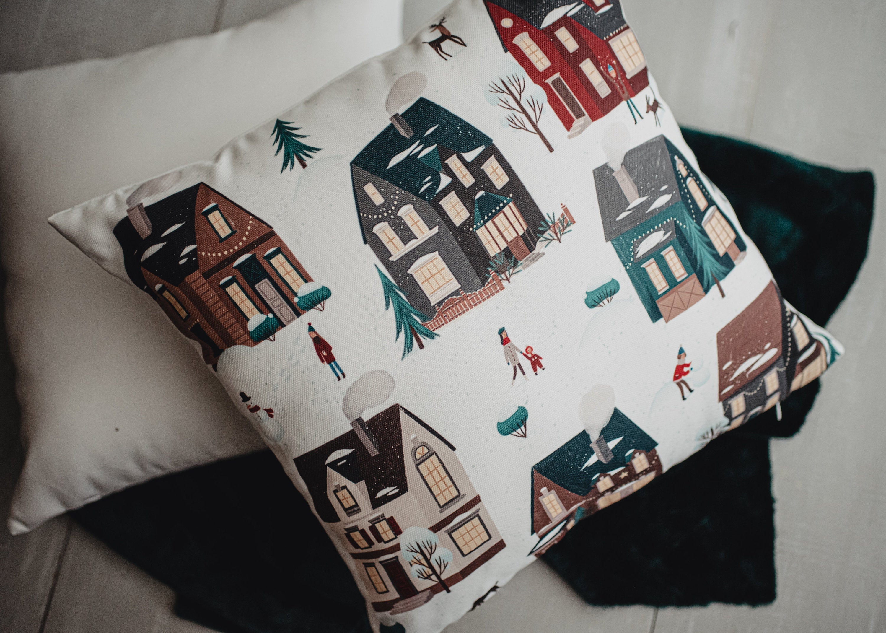 Christmas Village Pillow