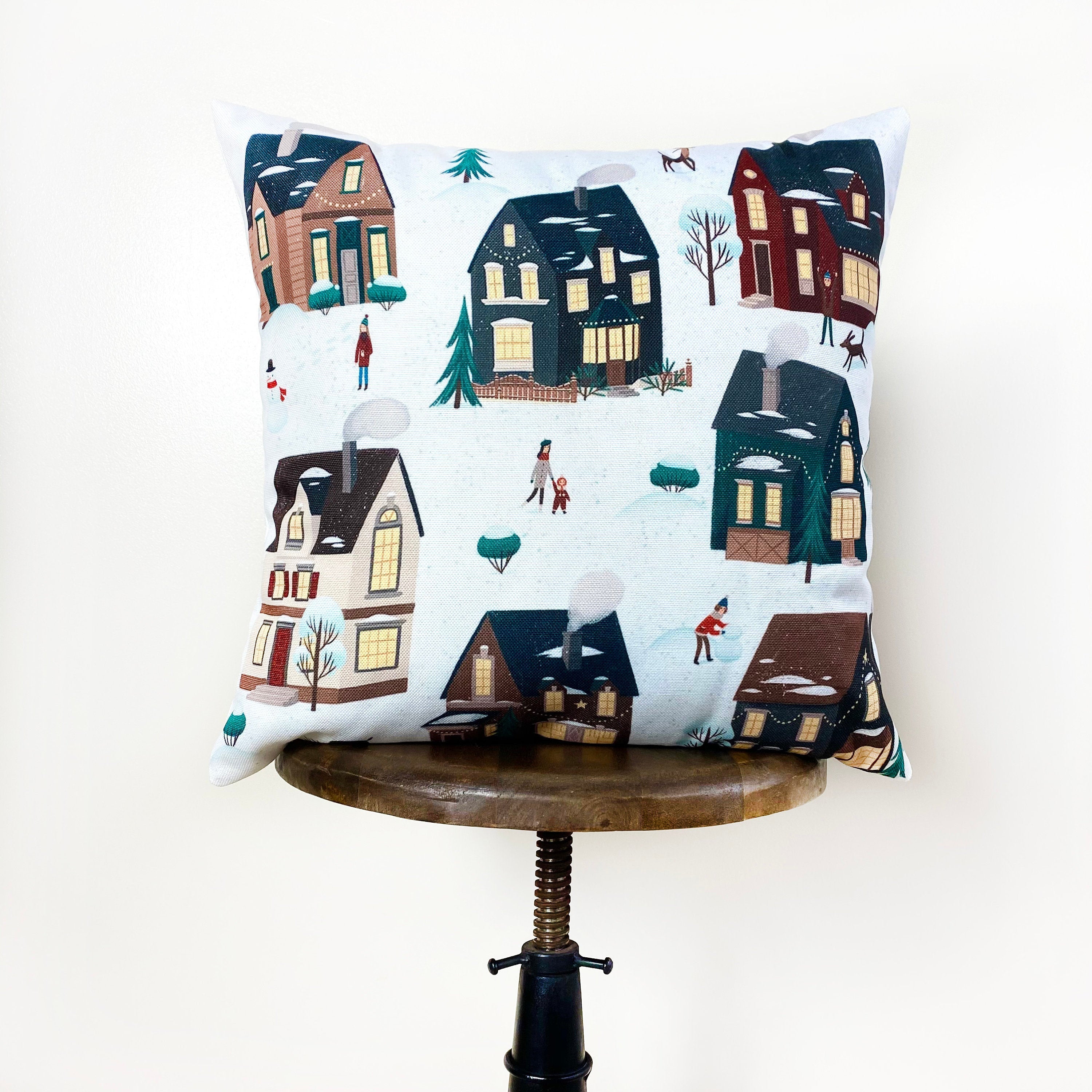 Christmas Village Pillow