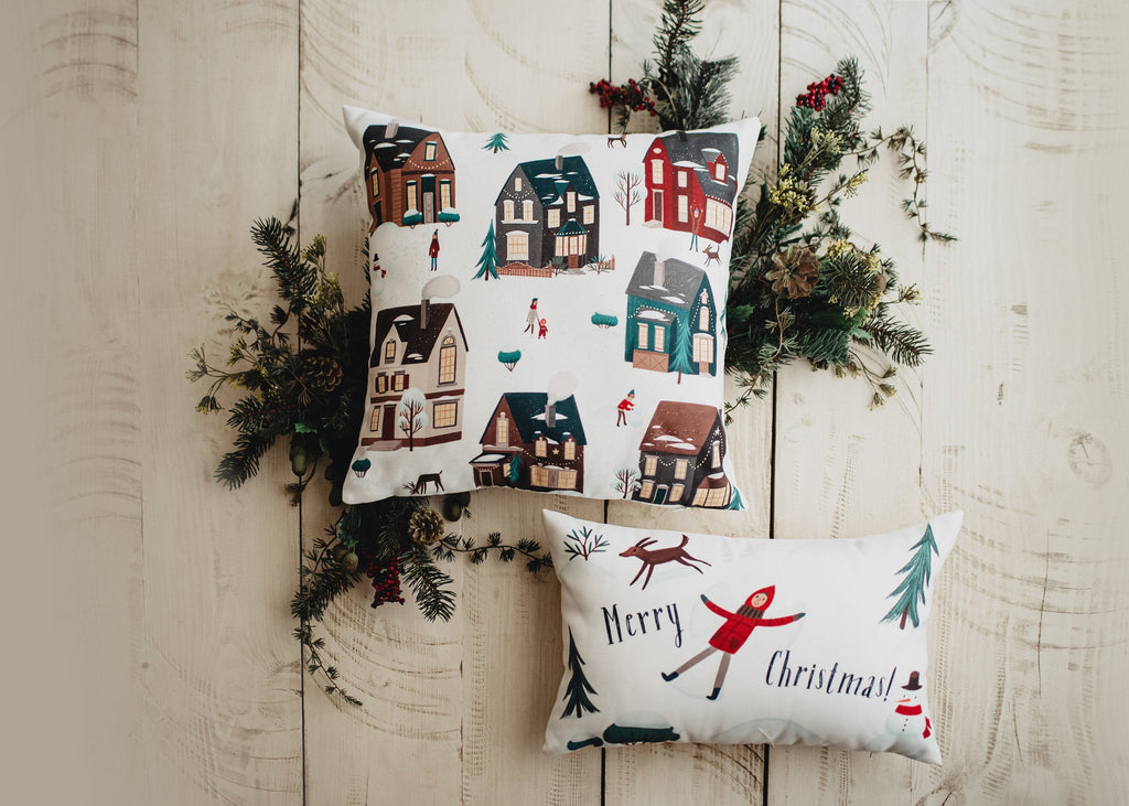 Christmas Village Pillow