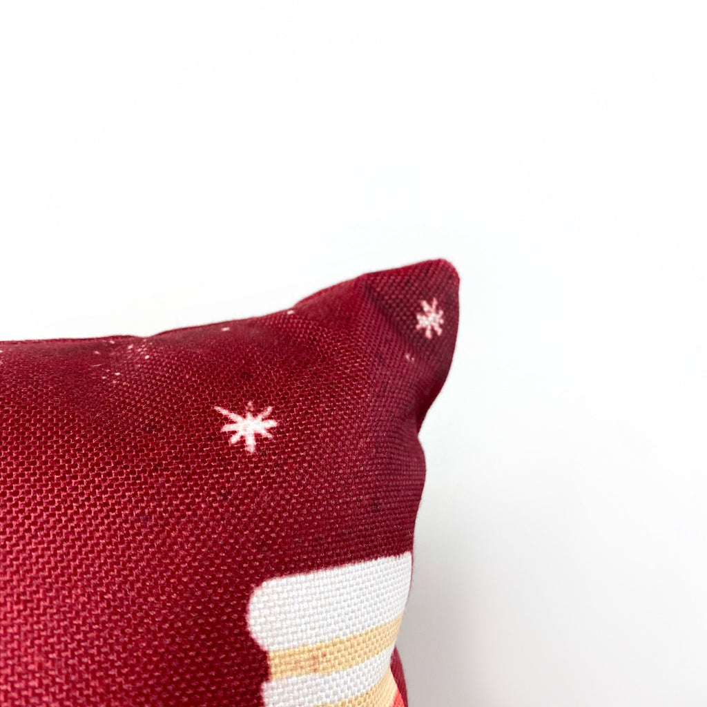 Christmas Stockings | Throw Pillow Cover | 18x12 | Rustic Decor |