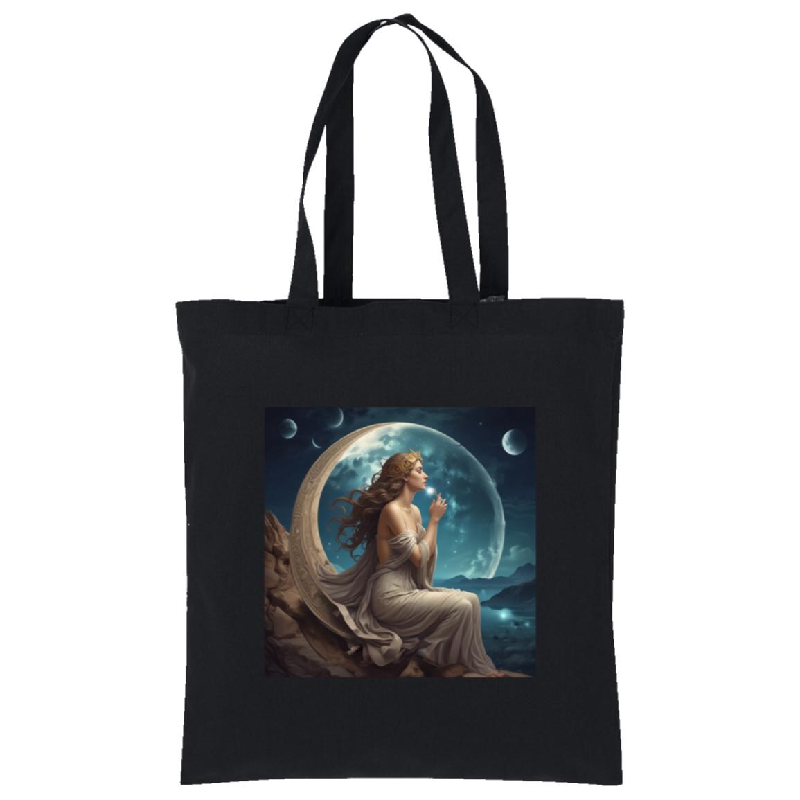 Moon Goddess Tote Bag – Celestial Witch core Art Divine Feminine Canvas by TK&CO