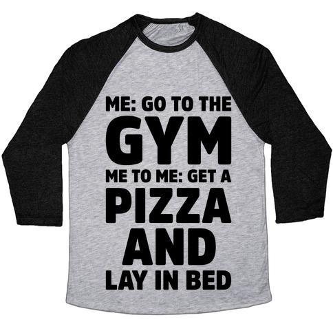 ME TO ME GO THE GYM UNISEX TRI-BLEND BASEBALL TEE