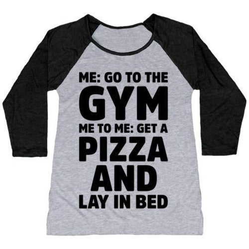 ME TO ME GO THE GYM WOMEN'S TRI-BLEND BASEBALL TEE