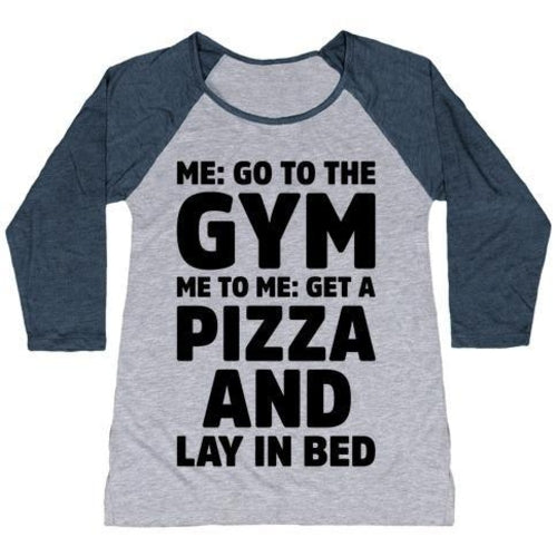 ME TO ME GO THE GYM WOMEN'S TRI-BLEND BASEBALL TEE