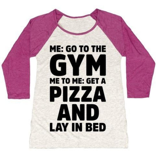 ME TO ME GO THE GYM WOMEN'S TRI-BLEND BASEBALL TEE