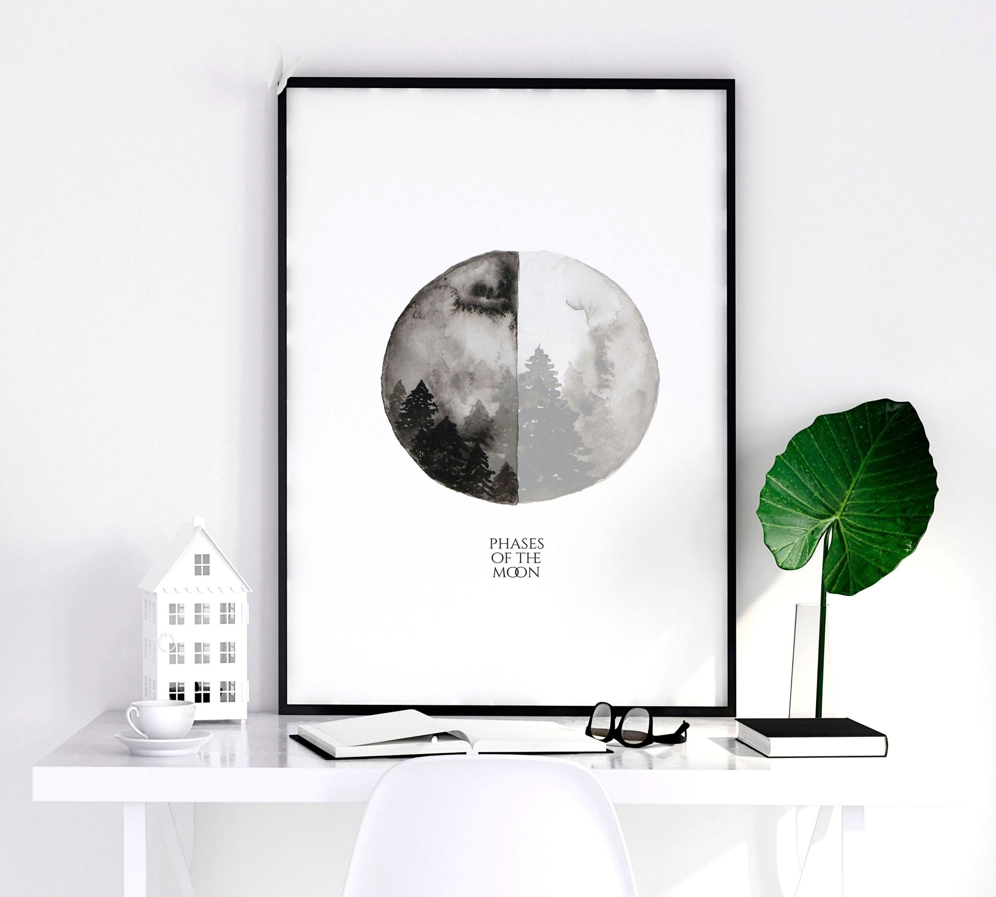 Moon wall art | set of 3 framed wall art prints