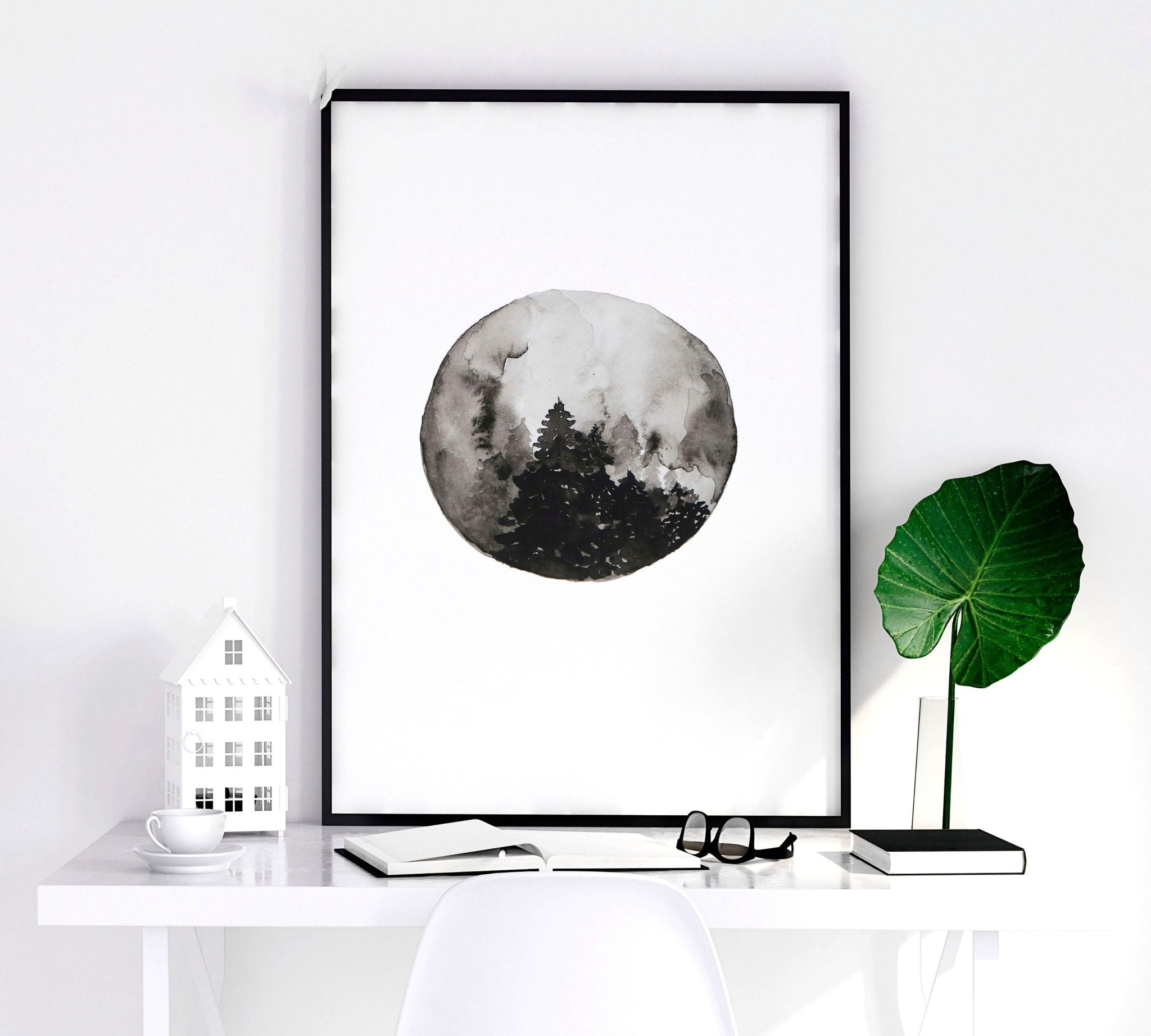 Moon wall art | set of 3 framed wall art prints