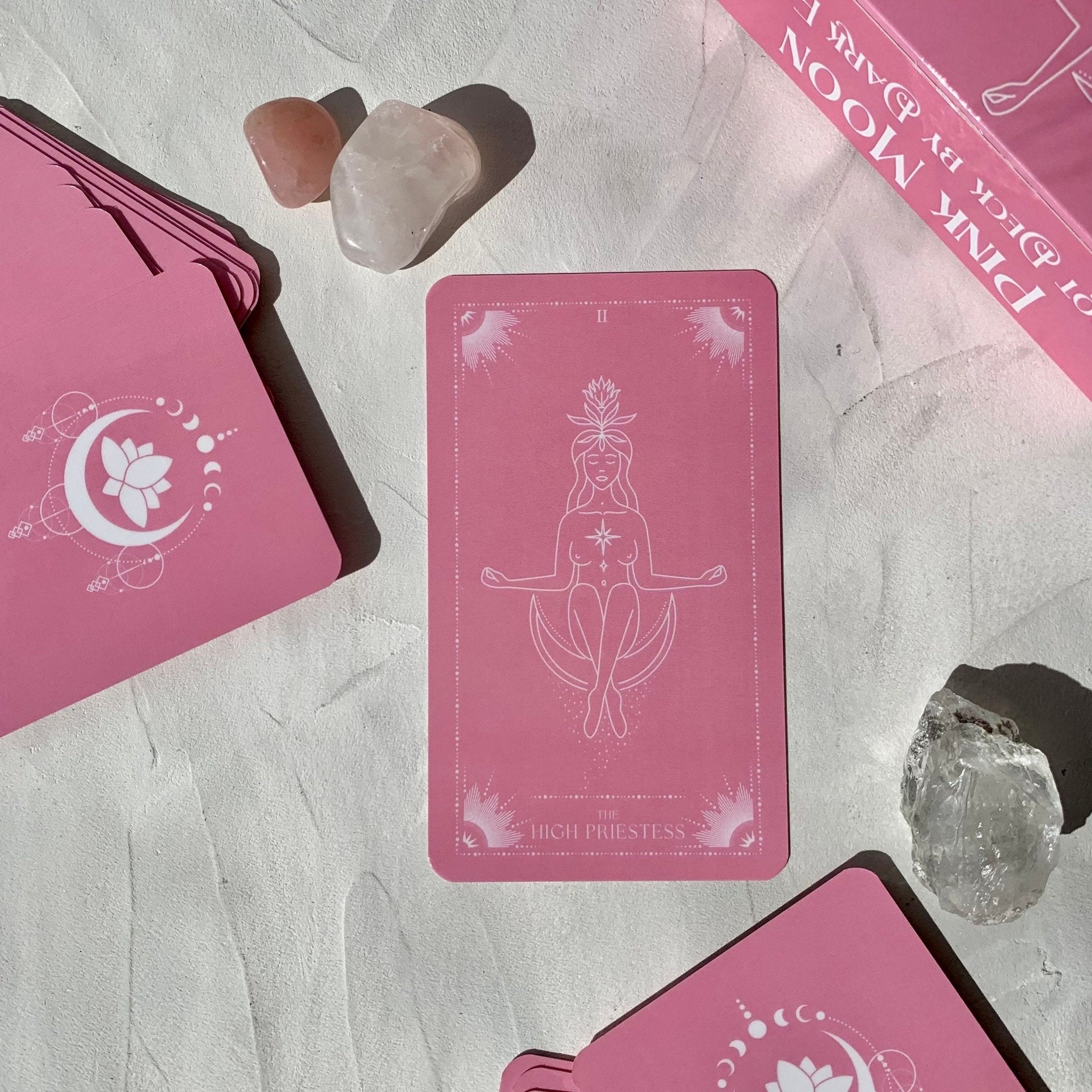Enchanted Shadows Pink Moon Tarot Cards with Lamination