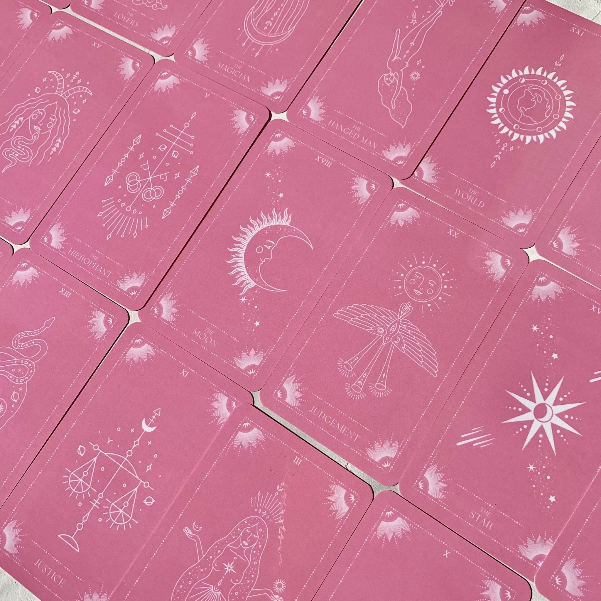 Enchanted Shadows Pink Moon Tarot Cards with Lamination