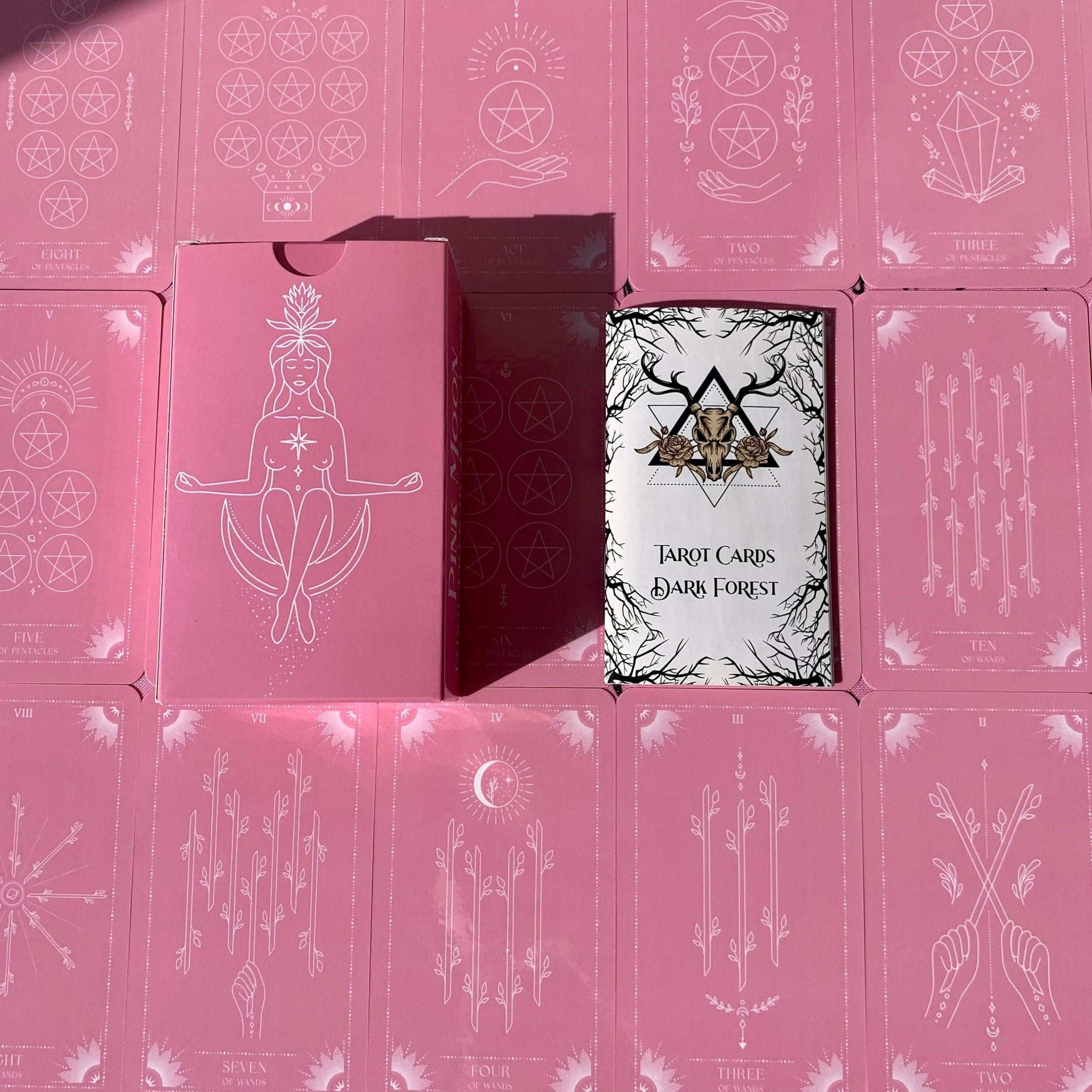 Enchanted Shadows Pink Moon Tarot Cards with Lamination