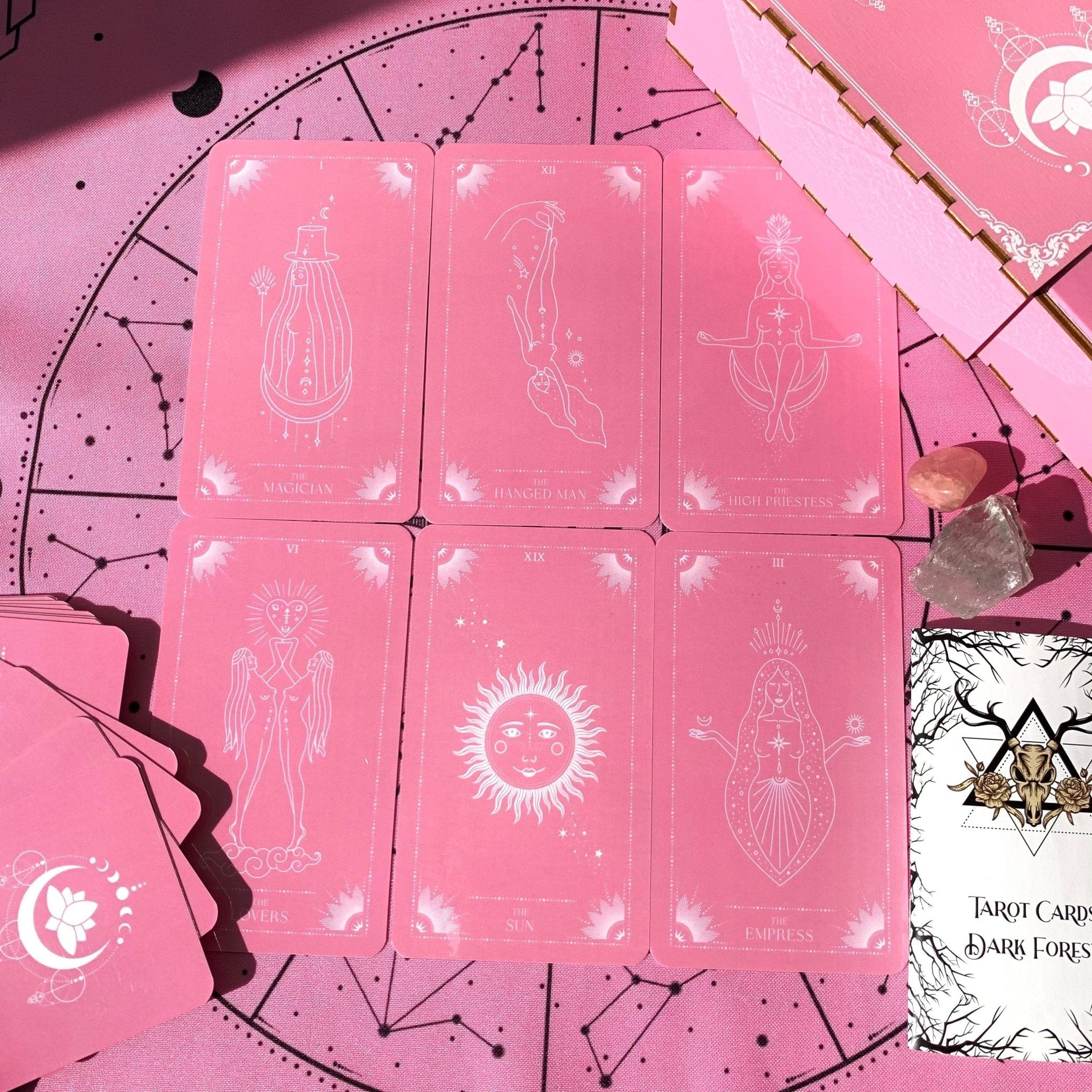 Enchanted Shadows Pink Moon Tarot Cards with Lamination
