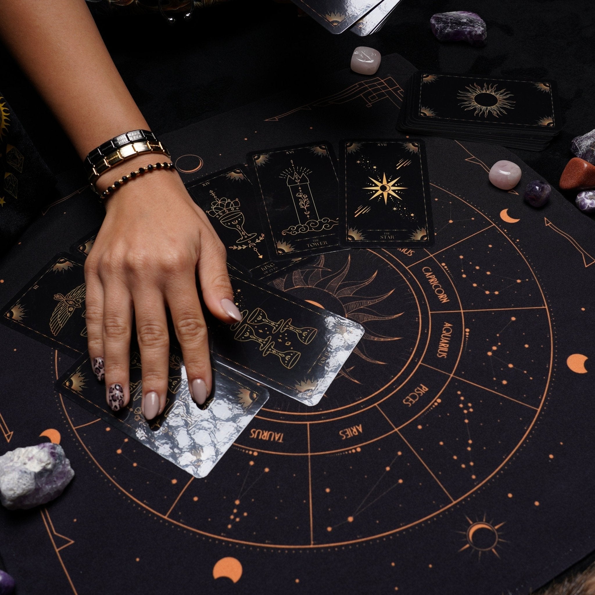 Sunlight Tarot Cards Enchanted Shadows Gold Arcana Deck