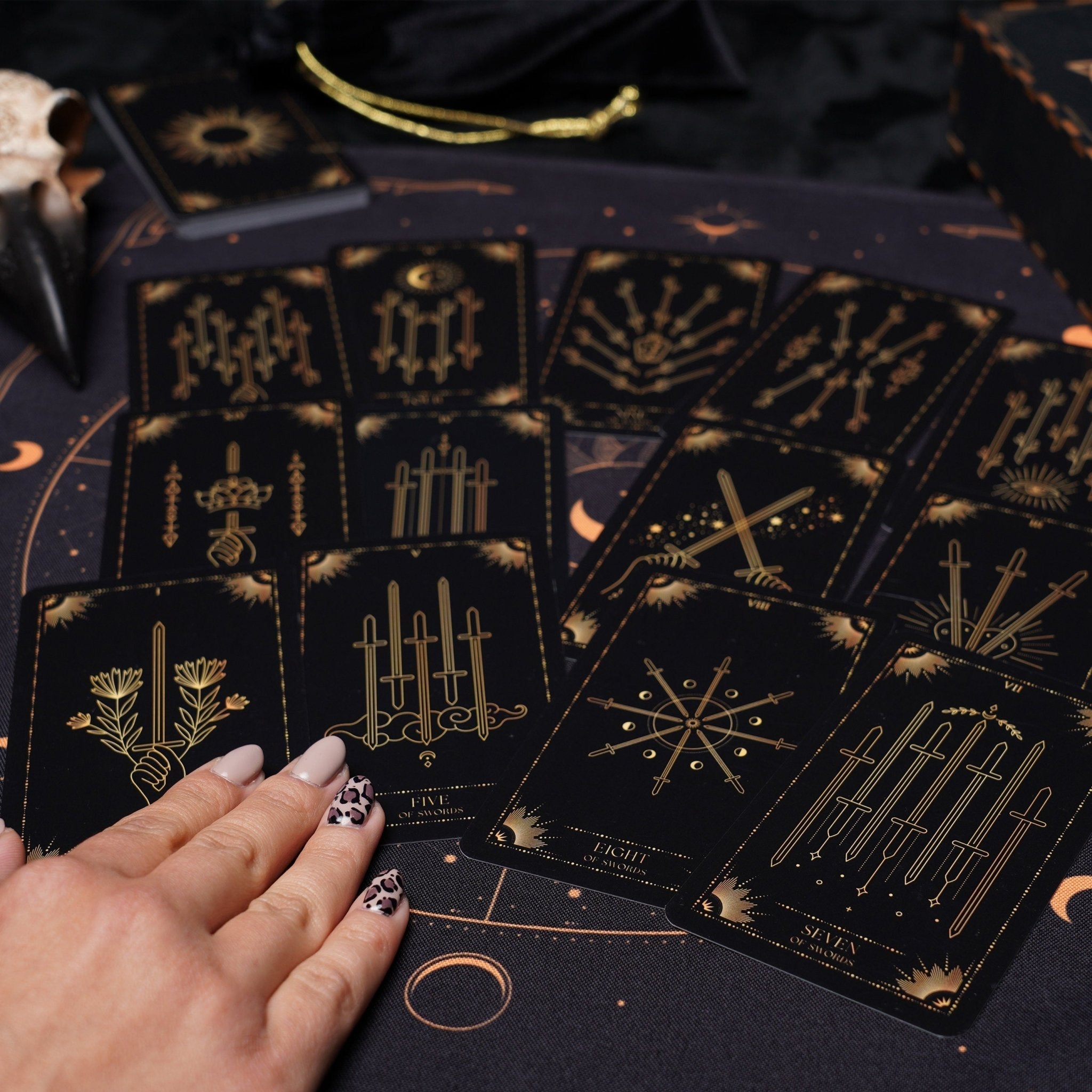 Sunlight Tarot Cards Enchanted Shadows Gold Arcana Deck