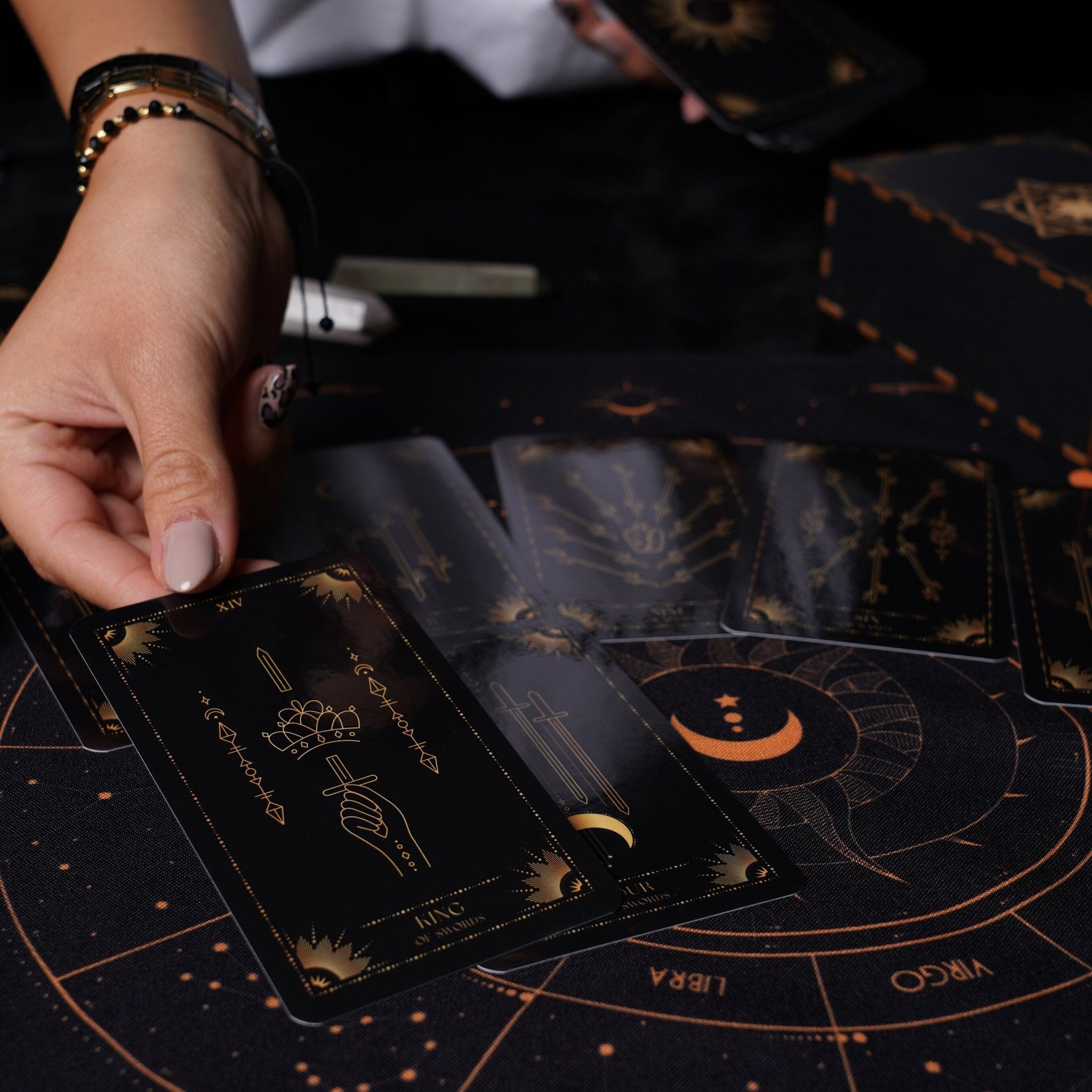 Sunlight Tarot Cards Enchanted Shadows Gold Arcana Deck