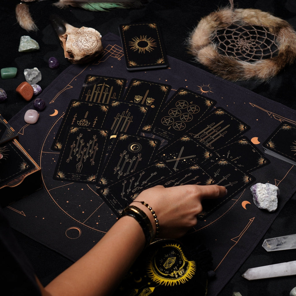 Sunlight Tarot Cards Enchanted Shadows Gold Arcana Deck