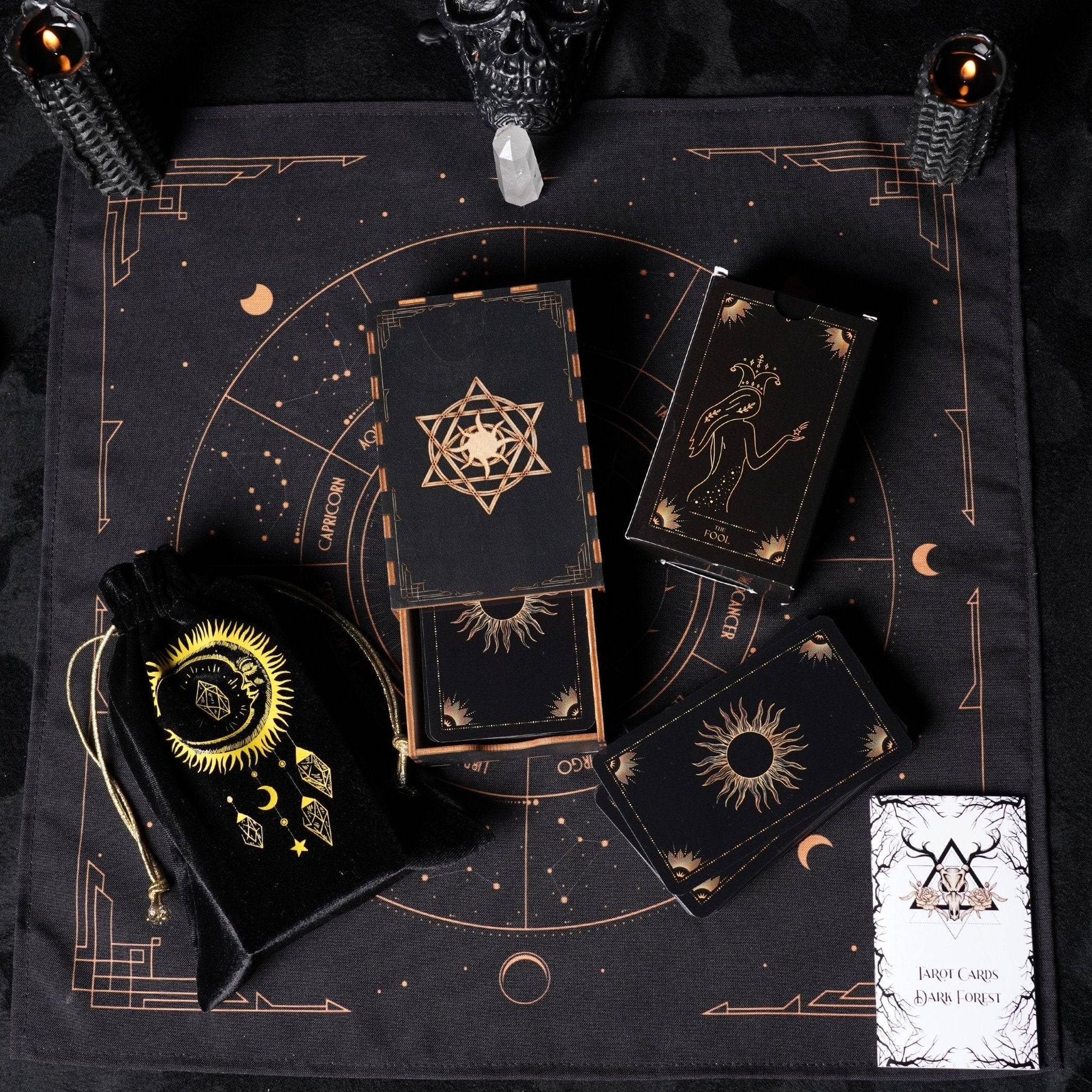 Sunlight Tarot Cards Enchanted Shadows Gold Arcana Deck