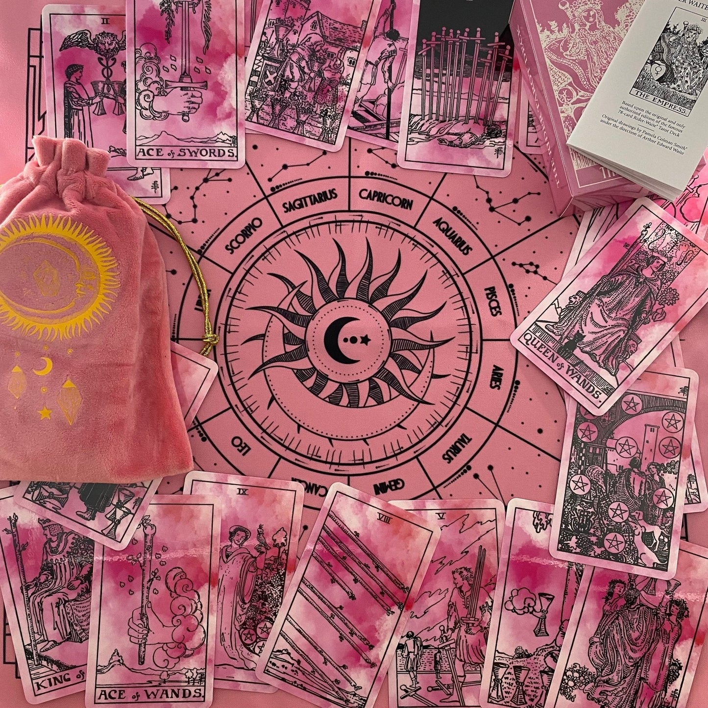Pink Tarot Cloth for Spread