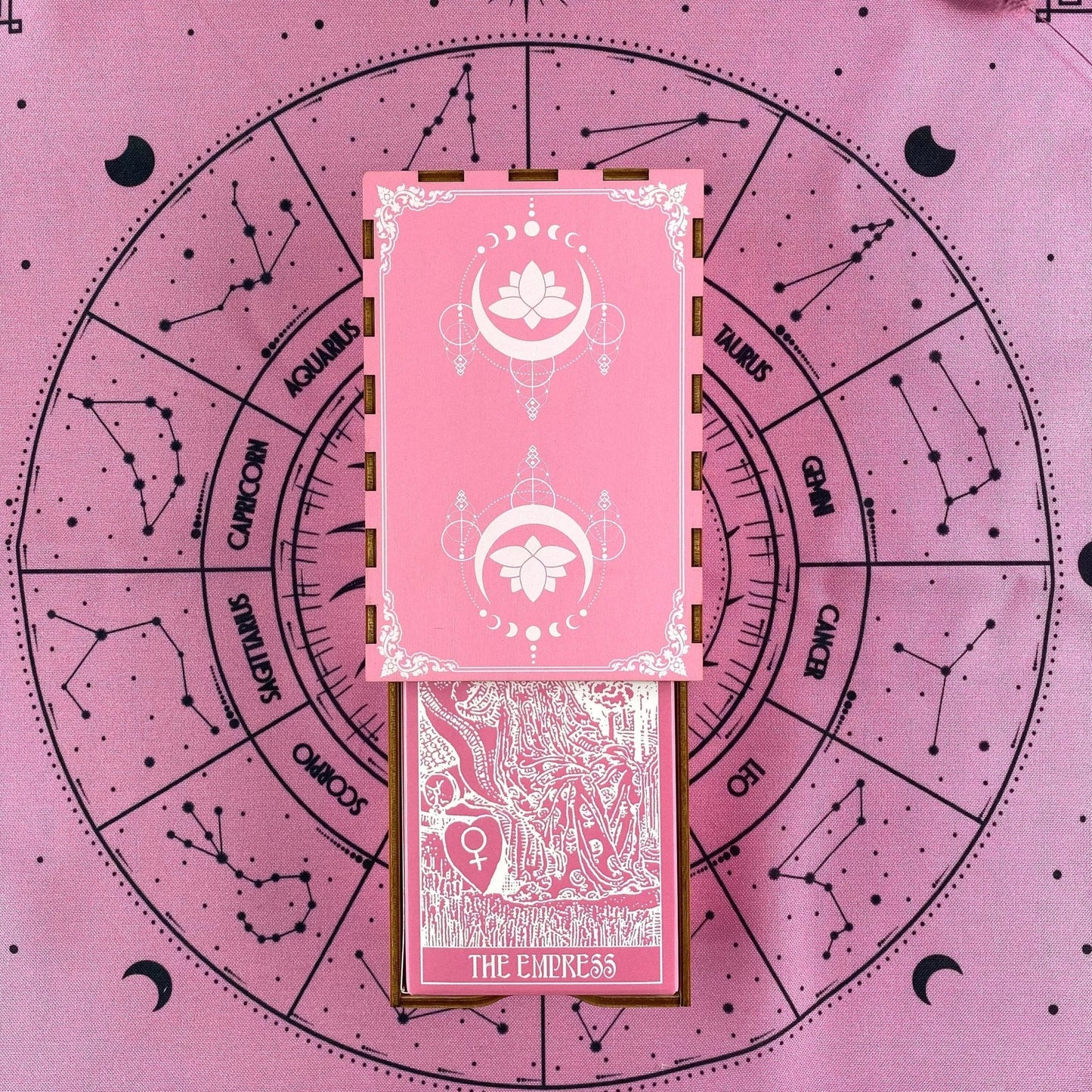 Tarot Wooden Box Pink Lotus