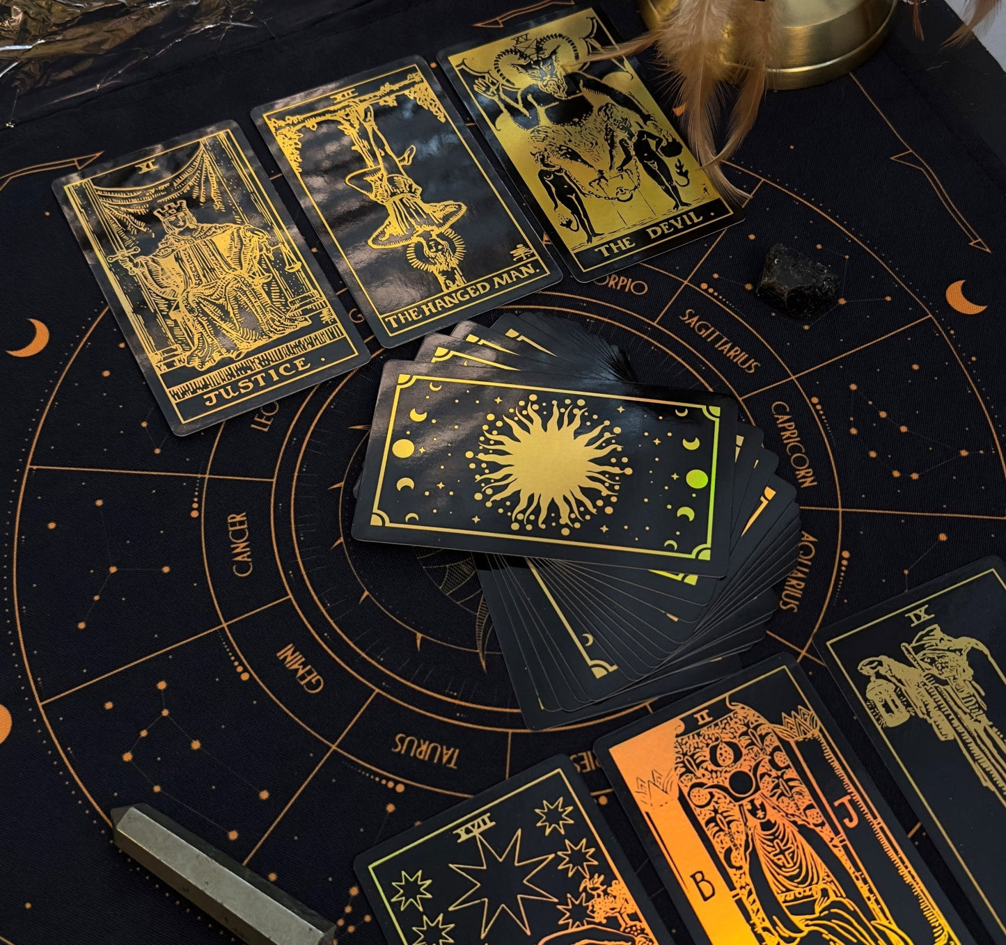 The Smith-Waite Tarotc Cards Gold Rainbow Foil