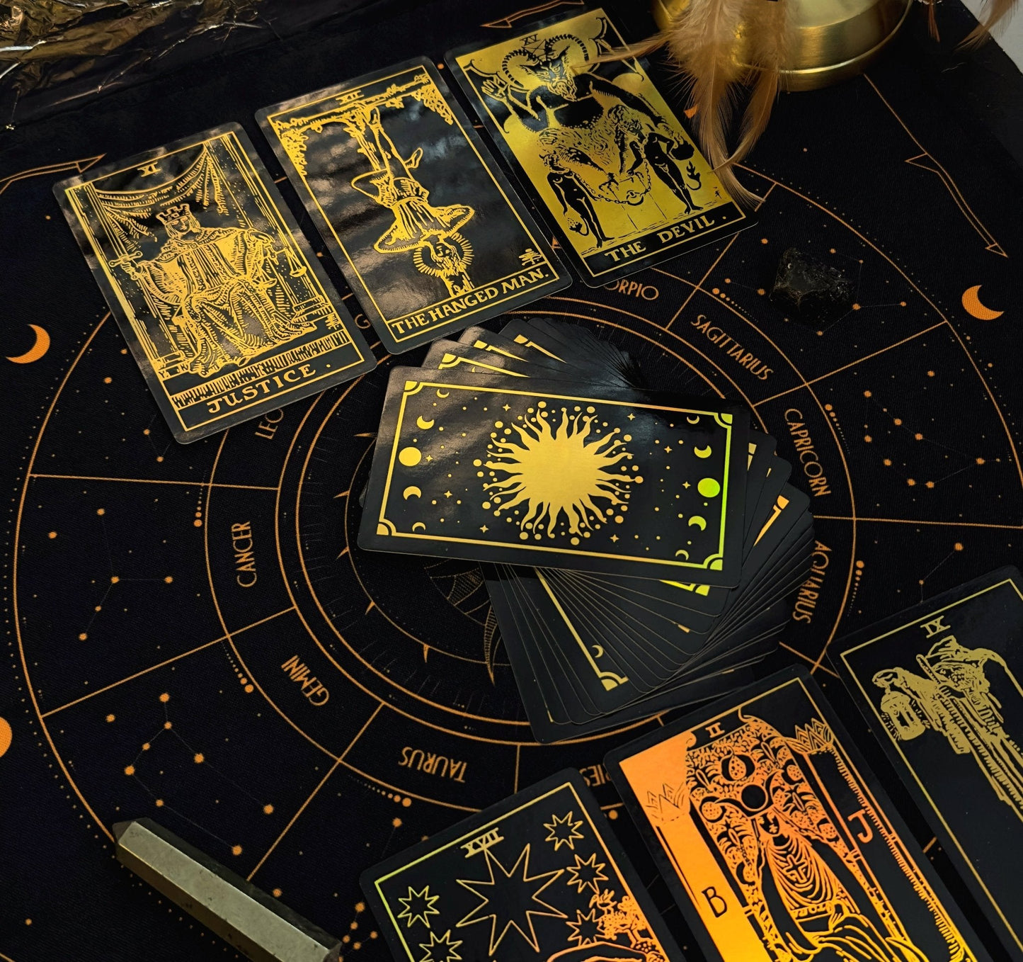 The Smith-Waite Tarotc Cards Gold Rainbow Foil