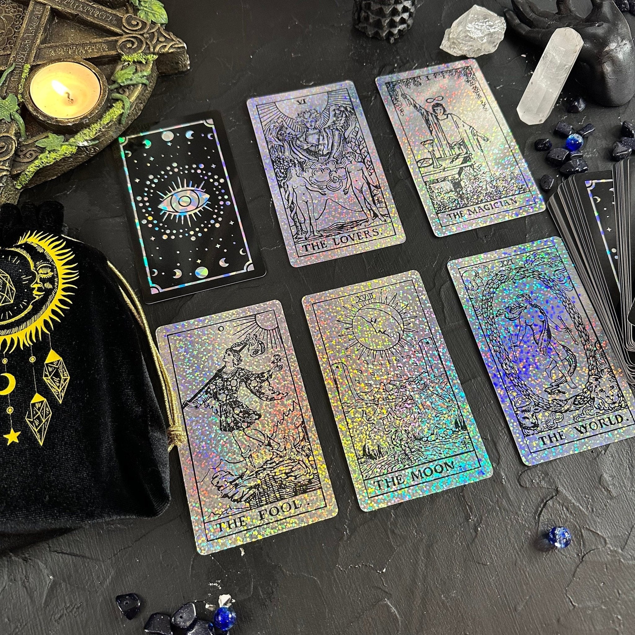 Enchanted Shadows Tarot Cards Holographic Crystal Foil