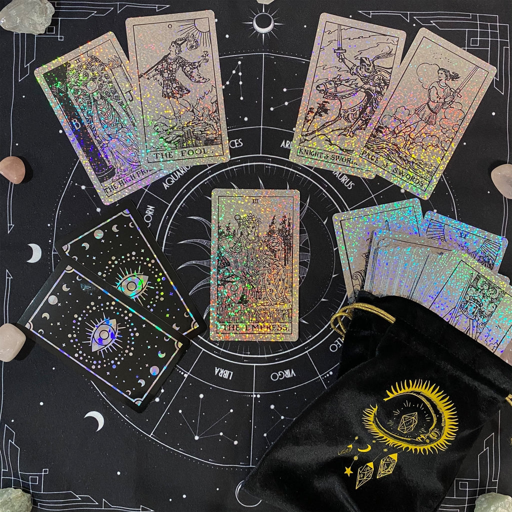 Enchanted Shadows Tarot Cards Holographic Crystal Foil