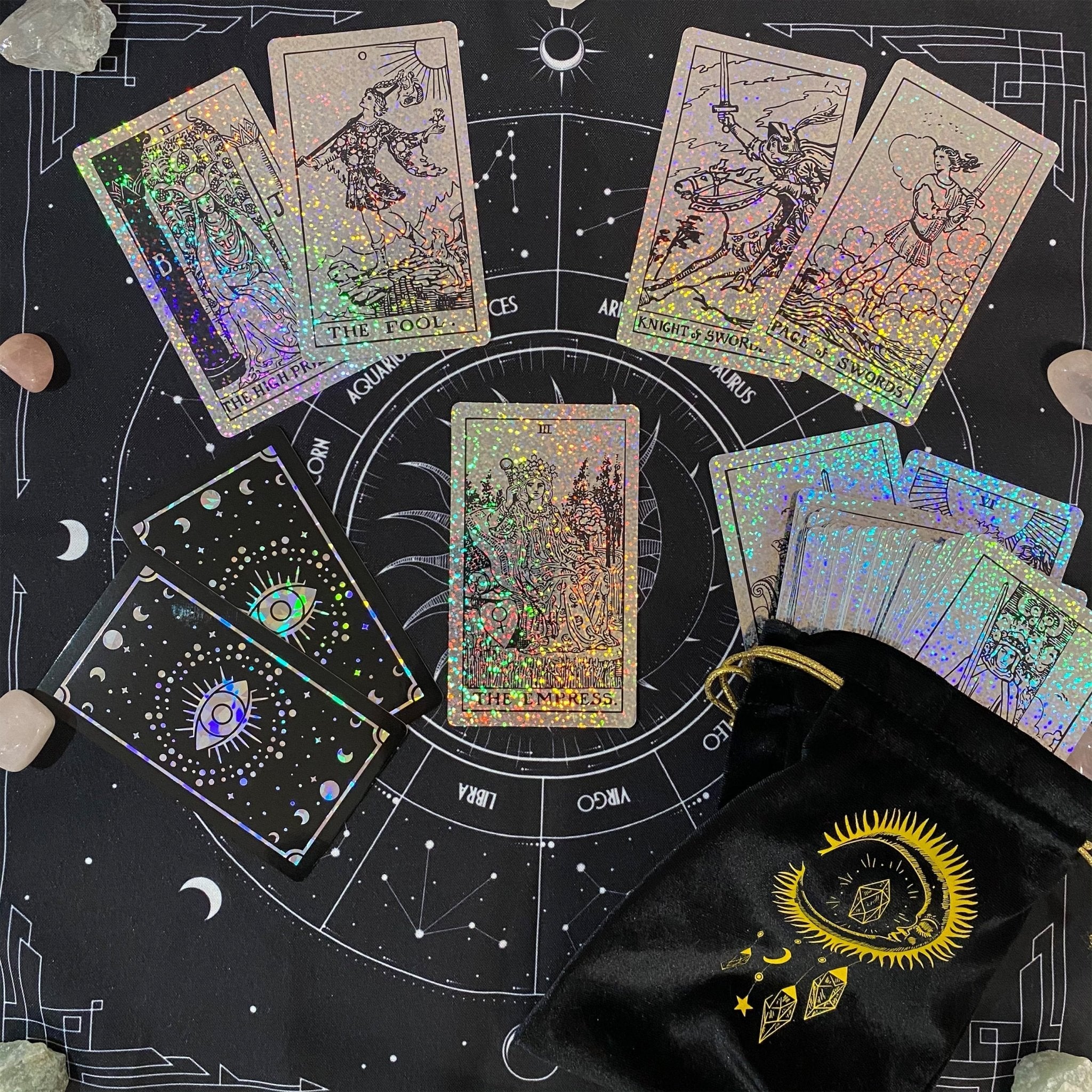 Enchanted Shadows Tarot Cards Holographic Crystal Foil